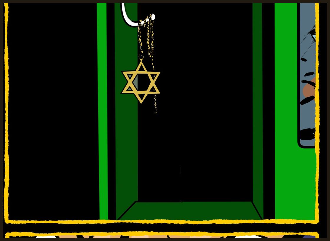 A Star of David hangs in locker 47.